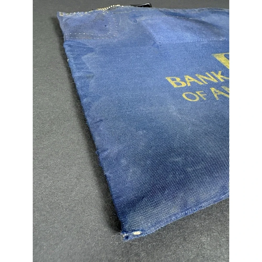 Vintage Bank of America Zippered Deposit Bag Cash Money Bag #55366 Blue